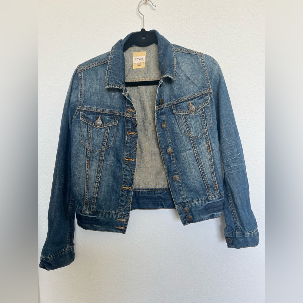 Fossil Vintage Women's Classic Blue Jean Jacket